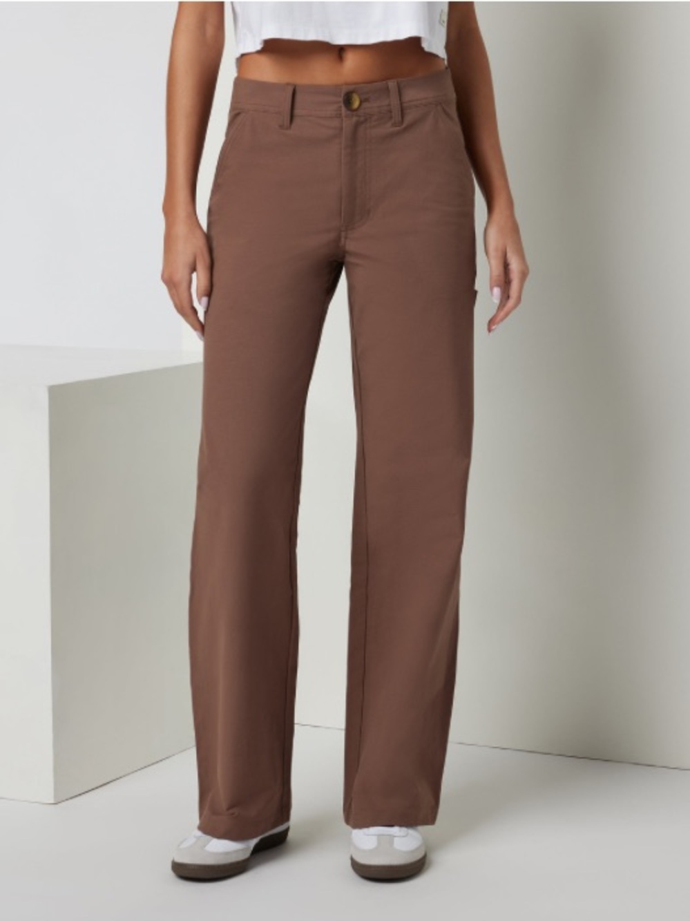 Vuori Getaway Carpenter Pants Clove Brown Wide Leg Stretch XS